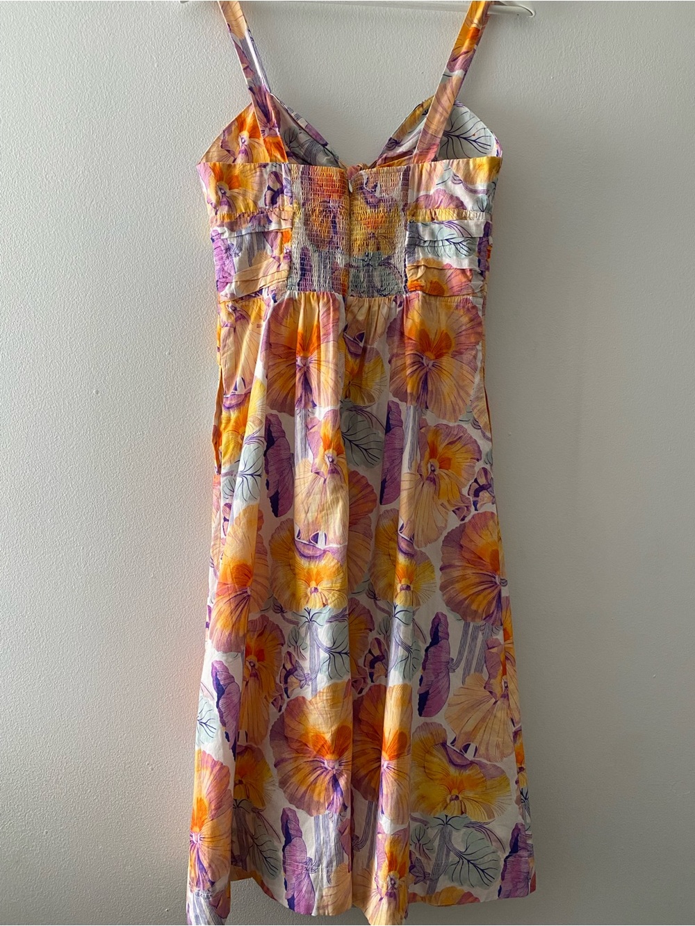 Anthropology Cecilia Pettersson Floral Tie-Front Sundress in Yellow & Purple - Picture 4 of 12